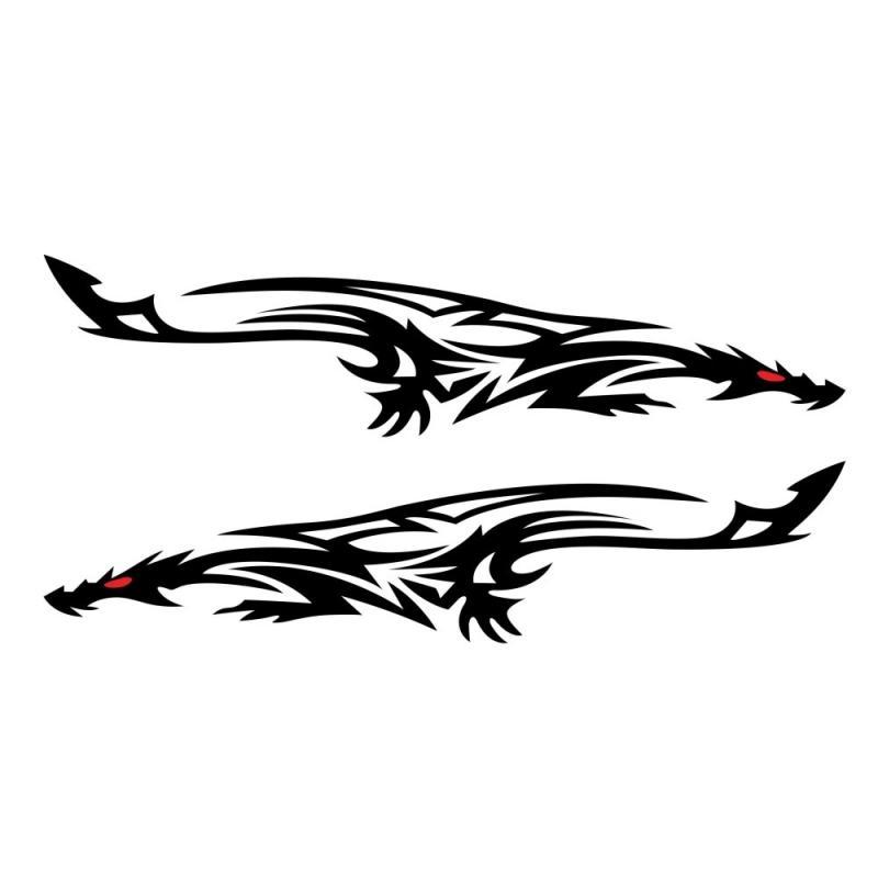 2PCS Creative fashion racing birds flame graphics Car sticker DIY waterproof decorative vinyl truck car door accessories