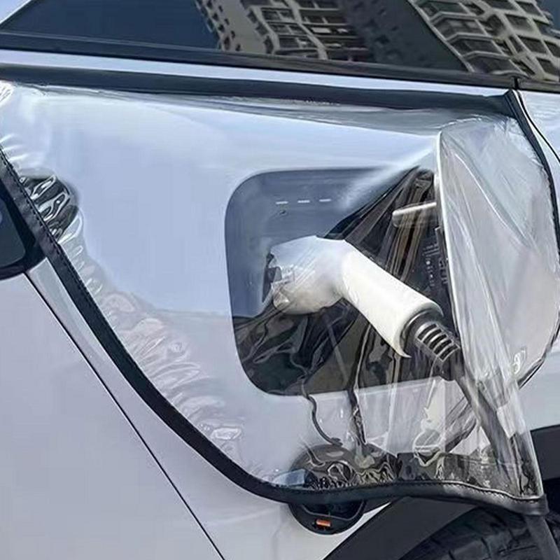 New EV Charger Plug Port Cover Waterproof Car Charger Port Protector Magnetic Adhesion All UV Protection Transparent Cover