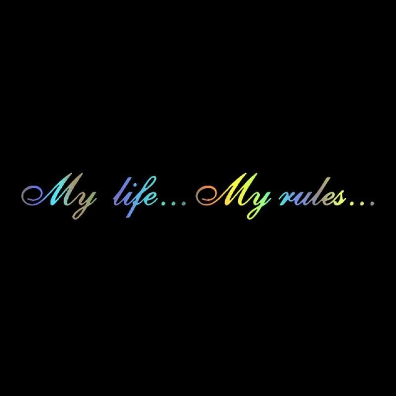 11208# 60CM/80CM/100CM My Life...My Rules...Vinyl Decal Car Sticker Waterproof Auto Decors on Truck Bumper Rear Window