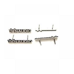 4X DYNAUDIO Speaker Aluminum With 2 Pins Trumpet Horn Sound Letter Stickers Car Styling For CC New Beetle
