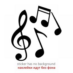 CS31150# 13.5x15 Cm Vinyl Decal Treble Clef And Sheet Music Car Sticker Waterproof Auto Decors On Car Body Bumper Rear Window
