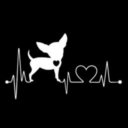 Small Town11.7*6.6CM Chihuahua Dog Vinyl Decal Lovely Waterproof Car Window Stickers Car Styling Decoration Black/Silver S1-0355