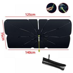 2 In 1 Car Windshield Sun Shade Umbrella Foldable Parasol Summer Sunshade Cover UV Block With Emergency Safety Hammer