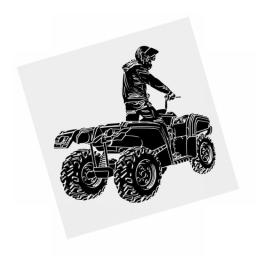 S61333# ATV V5 Black Transparent Car Sticker Vinyl Decal Waterproof Decors For Motorcycle Bumper Laptop