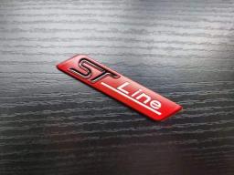 1X Metal Chrome Matt Silver Black Red STline ST Line Car Emblem Badge Auto Decal 3D Sticker Emblem For Ford Focus ST Mondeo