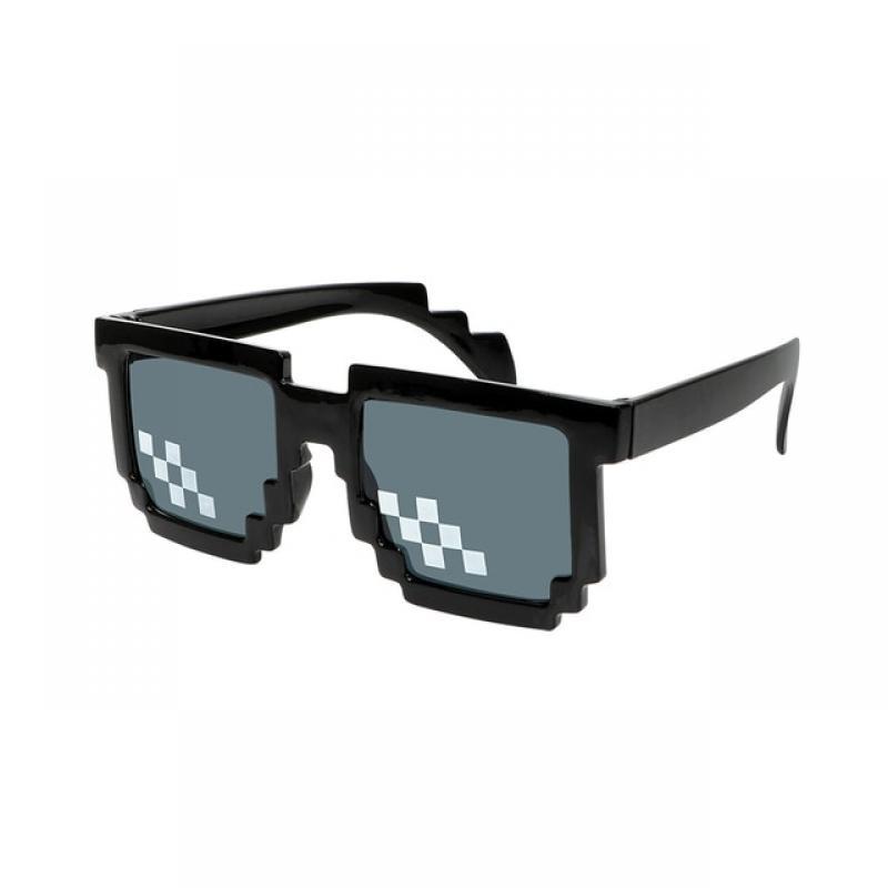 3/6 Bit Party Eyeglasses Mosaic Unisex Gift Toy Glasses UV400 Vintage Eyewear Thug Life Sunglasses Pixelated Men Women Brand