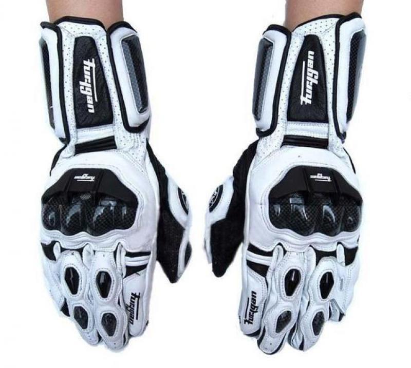 High quality Genuine Leather Men's Motorcycle Gloves AFS6 AFS10 AFS18 Motocross Protection Gloves  Guantes Rekawice Motocyklowe
