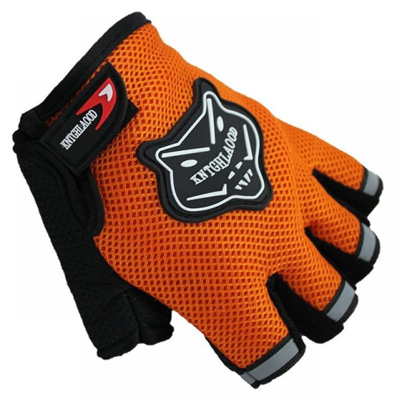 Fashion Summer Autumn Outdoor Sports Breathable Mesh Adjustable Size Motorcycle Gloves Men Women Fitness Half Finger Style Glove