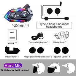 16 Modes RGB Light 2023 New Helmet Headset Motorcycle Bluetooth 5.3 1000mah IPX6 Noice Reduction Moto Wireless Accessories