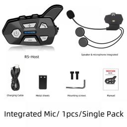 WAYXIN R5 Motorcycle Intercom Helmet Headsets FM Radio, BT5.0 Communication Interphone Intercomunicador Moto, Waterproof 2 Rider