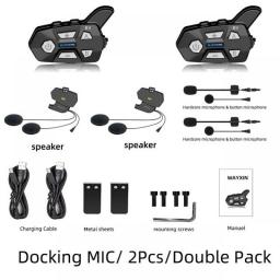 WAYXIN R9 Helmet Headsets Motorcycle Intercom 6 Riders Communication Interphone Intercomunicador Moto Waterproof FM Radio BT 5.0