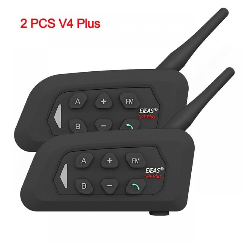 EJEAS V4 Plus Bluetooth Motorcycle Helmet Intercom Headset 4 Riders Full Duplex Intercomunicador 1500M Handlebar Remote Control