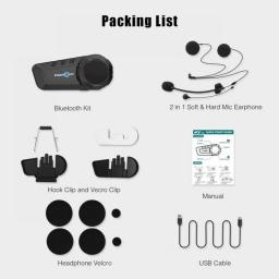 Freedconn KY PRO Bluetooth 5.0 Motorcycle Intercom Helmet Headset 6 Riders Group Talking FM Radio Waterproof 1000M Interphone