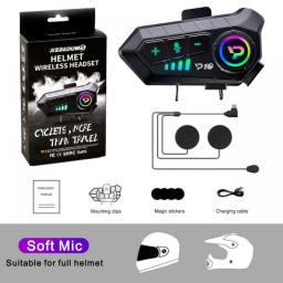 Motorcycle Helmet Headset Bluetooth Wireless IPX6 Waterproof Noice Reduction Earphone Super Long Standby HandsFree Headphone