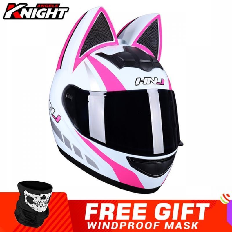 HNJ Motorcycle Helmet Casco Moto Off-road Helmet Removable Cat Ear Four Seasons Breathable Motocross Motorcycle Helmet Men Women