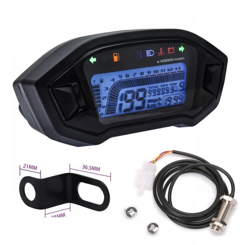 New Universal Motorcycle LCD Digital 13000rpm Speedometer Backlight Motor Vehicle for 2-4 Cylinders Odometer 7 Colors Adjust
