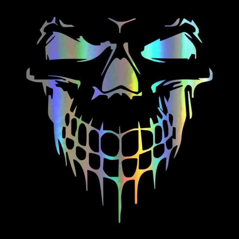 Motorcycle Sticker Skull 3D Reflective Car Stickers Moto Auto Decal Funny JDM Vinyl On Car styling 15.9*17.7CM