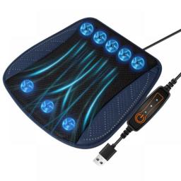Summer Car Seat Cushion Three Gear Adjustment USB Plug-in Ventilated Seat Cushion Ice Silk Seat Cushion Car Interior Accessories
