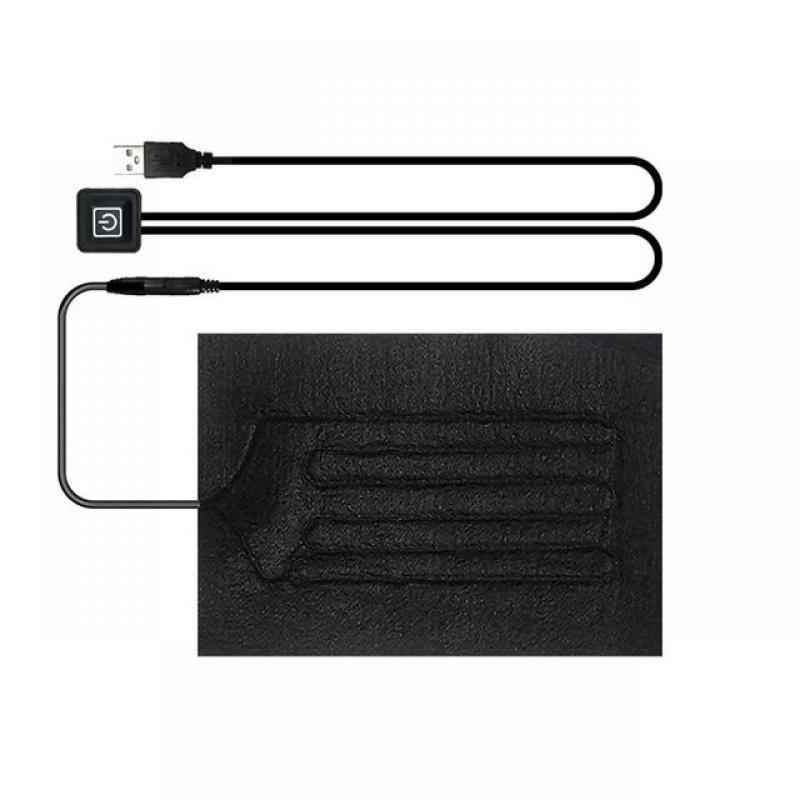 USB Car Seat Heater Pad With 3 Gear Adjustable Temperature Electric Heating Sheet Heating Warmer Pad For Vest Jacket Y9S6