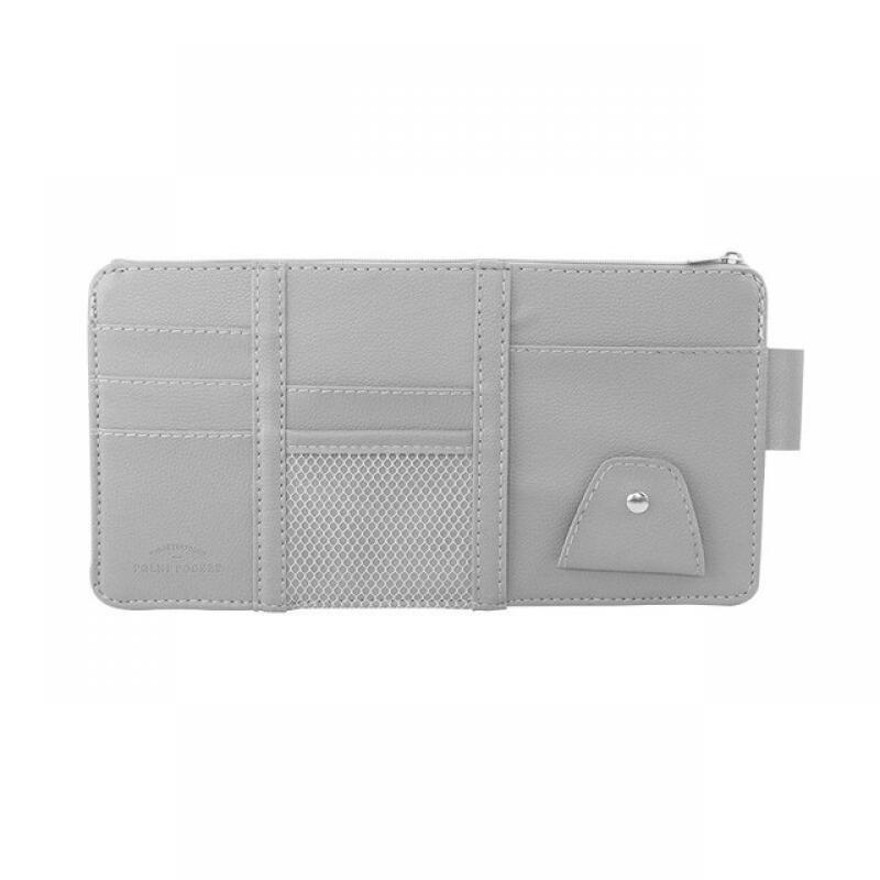 Multifunctional Business Leather Car Storage Bag Sunshade Cover Card Holder Drivers License Document Storage Sunglasses Clip