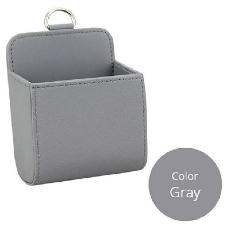 Auto Vent Outlet Trash Box PU Leather Car Mobile Phone Holder Storage Bag Organizer Automobile Hanging Box Car Styling
