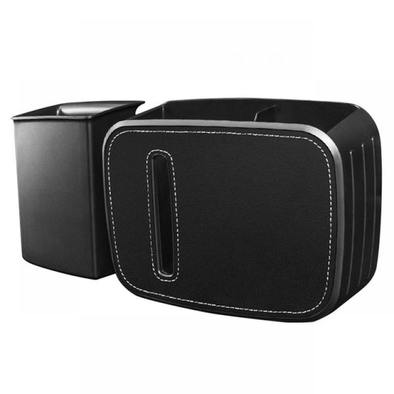 Car Multifunctional Storage Box Interior Detail Dual Hanging Split Trash Can/Tissue Holder/Water Cup Holder Seat Back Organizers