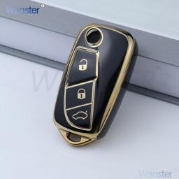 3 Bottons TPU Car Key Case Cover For Fiat 500 Key Shell Panda Stilo Ducato Punto Auto Folding Key Shell Accessories
