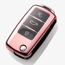 Auto Tpu Car Key Case Cover For VW Volkswagen Polo Tiguan Passat B5 B6 B7 Golf 4 5 6 MK6 Jetta Lavida For Skoda Octavia
