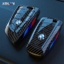 ABS Carbon Fiber Style Car Key Case Cover Shell Fob For BMW X3 X5 X6 F30 F34 F10 F20 G20 G30 G01 G02 G05 F15 F16 1 3 5 7 Series