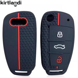 Silicone Car Key Cases Cover Fob For Audi A1 A3 A6 C5 C6 Q3 Q2 Q7 TT TTS R8 S3 S6 RS3 RS6 A4 Accessories Keychain Portachiavi