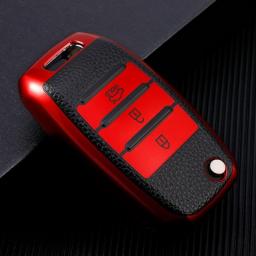 3 Buttons TPU+Leather Car Key Case For Kia Rio 3 K2 Ceed Cerato K3 Sportage 4 Picanto K5 Optima Sorento Forte Stinger 2017 2018