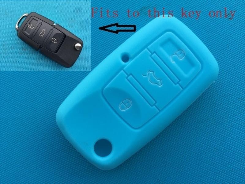 1Pc Silicone Key Case Cover For VW Passat Touran Bora Polo Golf Ibiza Leon Octavia Fabia For Seat For Skoda 3 Button Remote Part