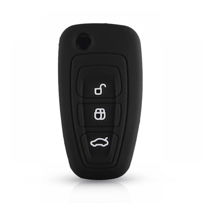 KEYYOU Flip Remote Car Key Case Silicone Cover For Ford Ranger C-Max S-Max Focus Galaxy Mondeo Transit Fiesta Escape Ecosport