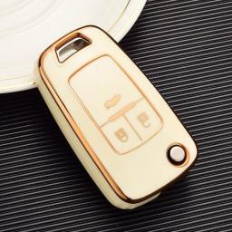 TPU Car Folding Key Case Cover Shell Fob For Chevrolet Cruze Aveo Trax Sail Malibu For Opel Vauxhall Astra Corsa Meriva Insignia