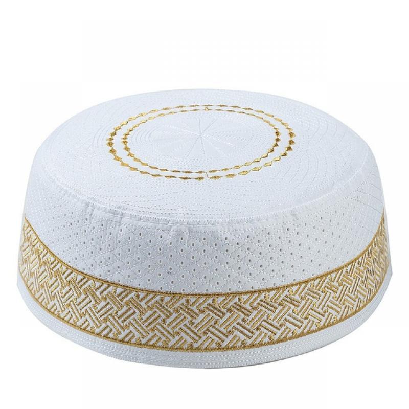 2019 Islamic Men Prayer Hats Cotton Embroidery Arab Clothing Muslim Caps Saudi Arabia Indian Turban Bonnet musulman homme Hat