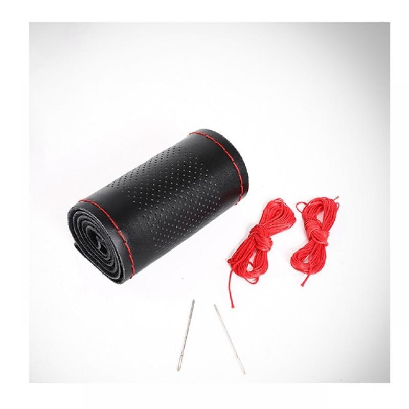 Car Steering Wheel Covers Braid DIY 38cm Soft Artificial Leather Car Covers Car With Needle And Thread Auto Interior Accessories