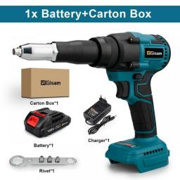 20000N Brushless Electric Rivet Gun 2.4-4.8mm Cordless Rivet Nut Gun Drill Insert Automatic Riveting Tool For Makita 18V Battery