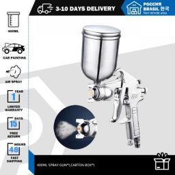 Spray Gun 400ML Pneumatic Airbrush Sprayer Professional Alloy Painting Atomizer Tool With Hopper For Painting Cars By PROSTORMER