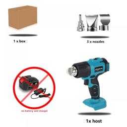 Cordless Heat Gun Hot Air Machine Portable Handheld Heating Equipment Temperatures Adjustable For Makita 18V Battery