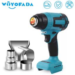 Cordless Handheld Hot Air Gun With 3 Nozzles Temperature Adjustable Electric Heat Gun For Makita 18V Lithium Battery Power Tools