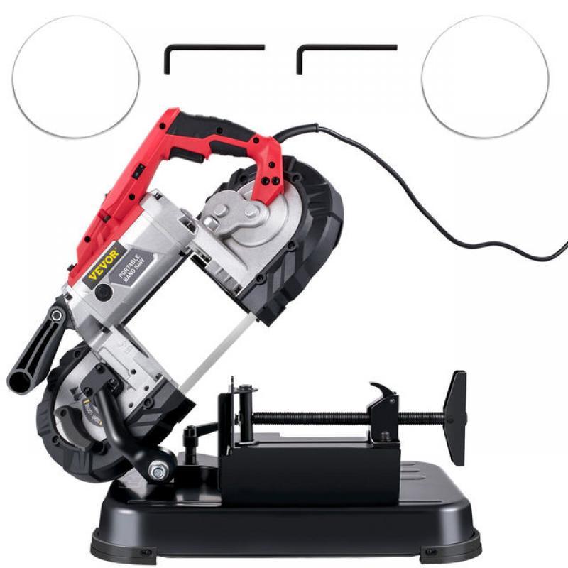 VEVOR Handheld Band Saw Variable-Speed Portable Bandsaw 1100W for Cutting Stainless Steel Aluminum Metal PVC Wood Rubber Plastic