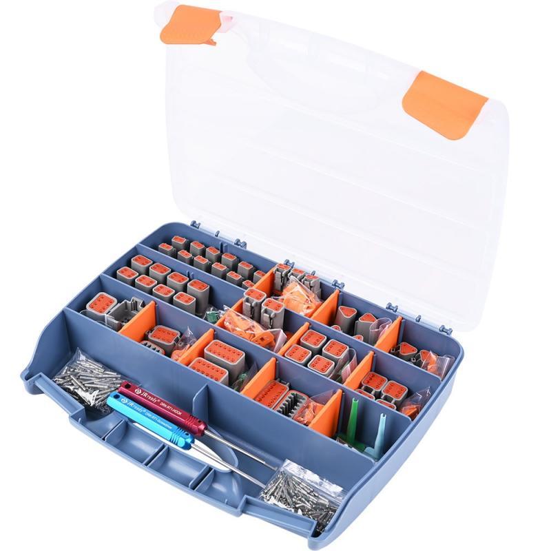 JRready ST6309 DEUTSCH Connector Kit in 2,3,4,6,8,12 Pin With Solid Terminals,12 Sets 2 Pin Connector,Droken Key Extractor Kit