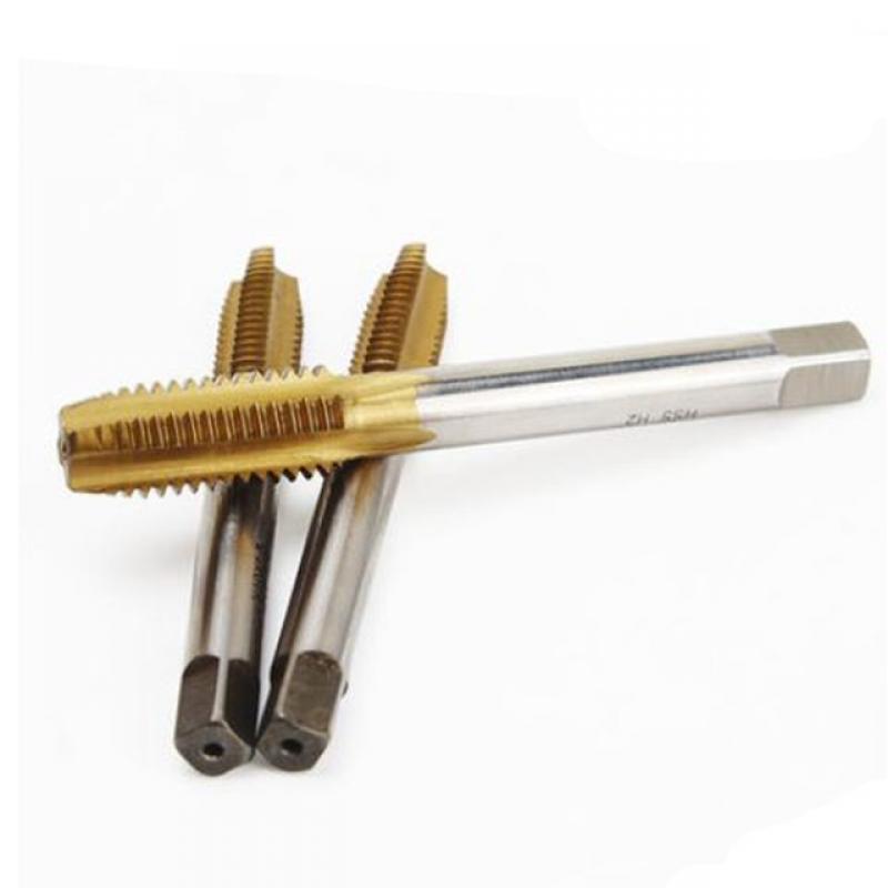 Metric Machine Screw Tap HSS Ti-coated Hand Spiral Point 4 Straight Flutes Plug Thread Tapping Bearing Steel M2 M24 High Speed