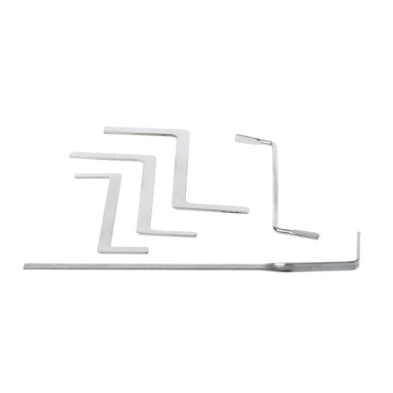 5PCS Locksmith Tools Stainless Steel Double Row Tension Wrench Tool Removal Hooks Lock Extractor Set Furniture Hardware May