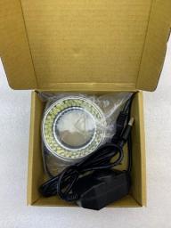Microscope 72 LED Ring Light Illuminator Lamp Adjustable Dimmer Illuminator Source For Monocular Binocular Stereo Trinocular