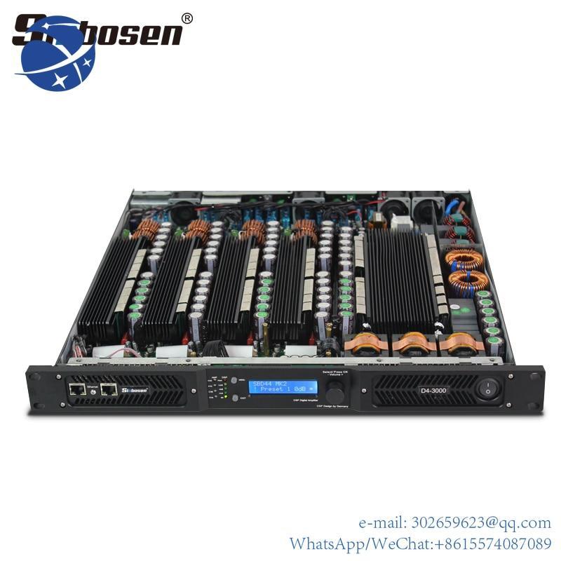 DSP D4-3000 4 channel digital dsp audio power amplifier with dsp audio processor