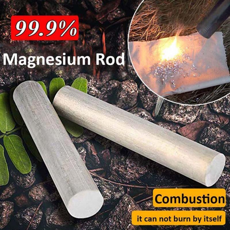 1pcs High Purity 99.99% Magnesium Metal Sheets Mg Rods Bar 16mmX9cm Light Fire Outdoor Survival Firefighting Hand Tool New