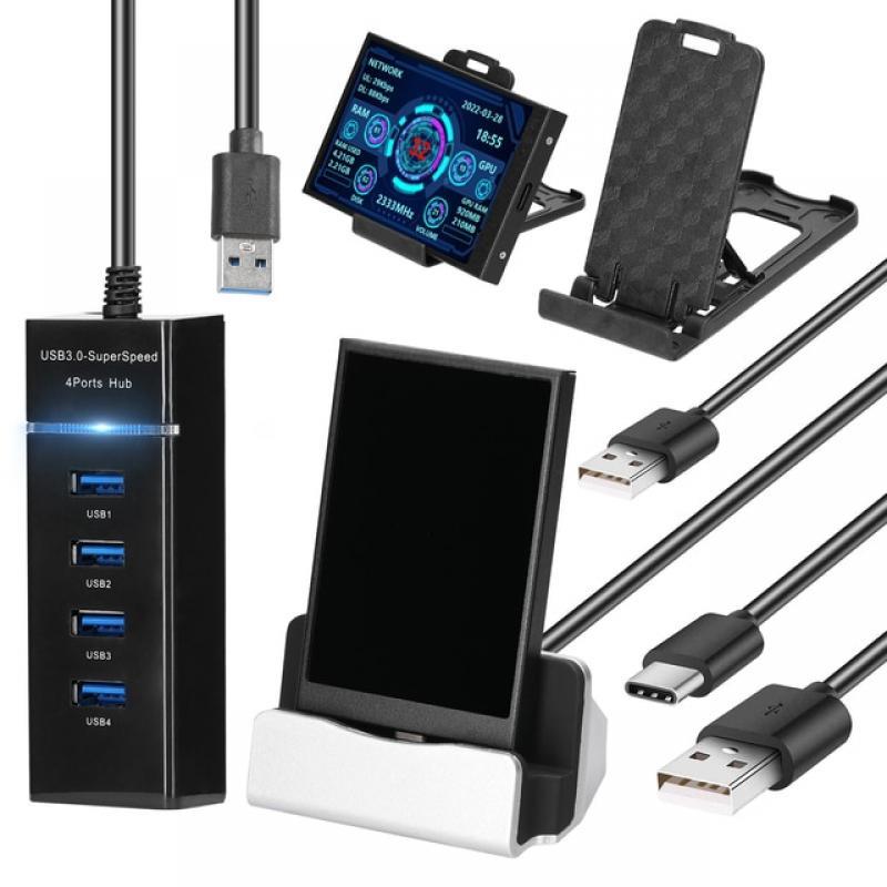 Computer Monitor For Mini ITX Case 3.5 Inch IPS TYPE-C Secondary Screen CPU GPU RAM HDD Monitoring USB Display Freely AIDA64