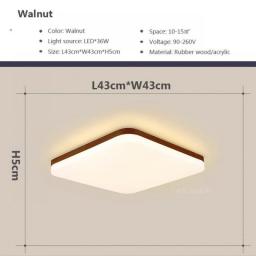 Modern LED Ceiling Lamp Nordic Living Room Ceiling Lights Bedroom Kitchen Dining Room Interior Home Decor Wood Light Fixture