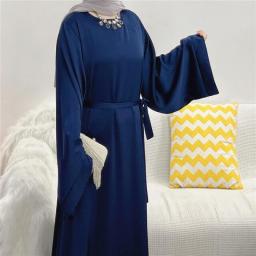 Modest Gown Islamic Clothing Dubai Saudi Turkish Hijab Robe Casual Outfits Ramadan Eid Plain Abaya Dress Muslim Women